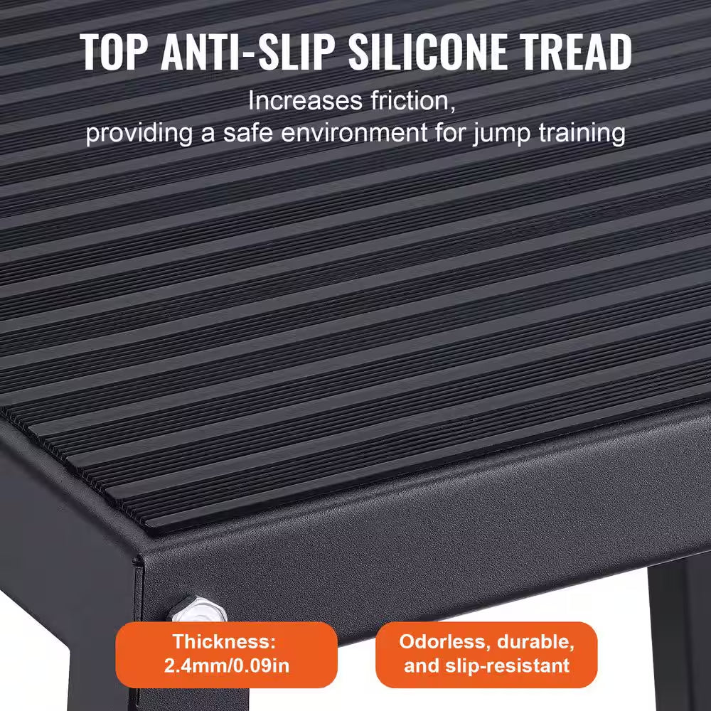 Plyometric Platform Box 12 In. Fitness Exercise Jump Box Step Plyometric Box Jump for Exercise Fit Training, Black