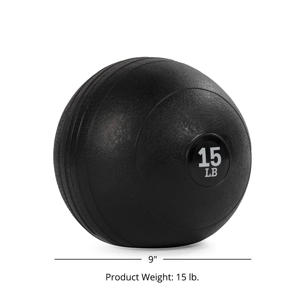 15 LB Rubber Slam Ball, Dead Weight Ball Absorbs Impact, Minimal Bounce, Textured Surface