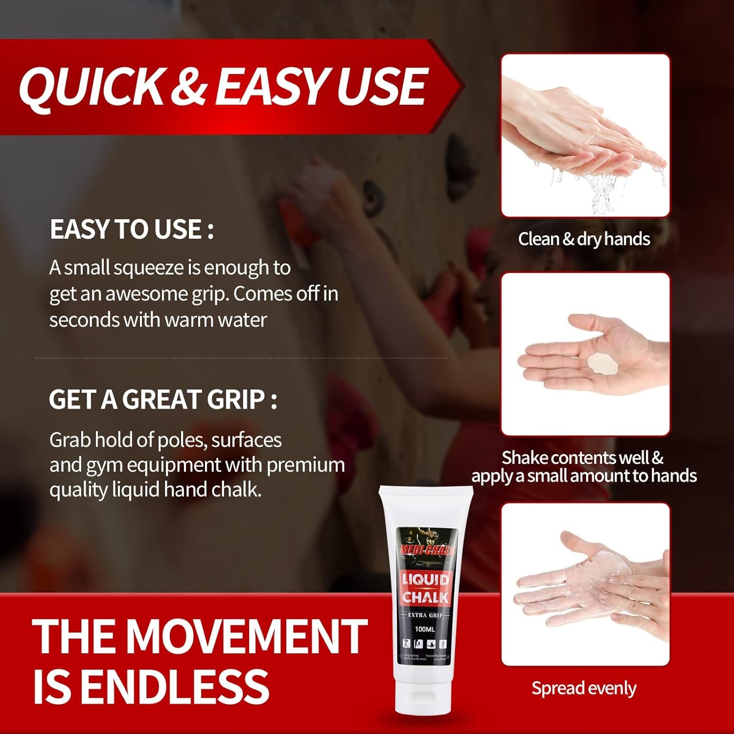 Premium Liquid Chalk for Enhanced Grip - Ideal for Weightlifting, Cross Training, and Pole Dance